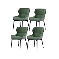 esentl ensemble de 4 chaises de salle à manger de cuisine, chaises de salle à manger de cuisine, chaises latérales en cuir imperméables avec cadre en acier au carbone, chaises de comptoir de salon