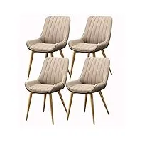esentl chaises de salle à manger de cuisine modernes, ensemble de 4 chaises de salle à manger imperméables, chaises de loisirs avec pieds en métal et dossier en cuir pu, adaptées à la cuisine, à la