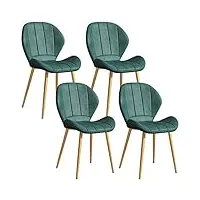 esentl chaises de salle à manger de cuisine modernes, chaises de salle à manger en cuir, ensemble de 4 pieds antidérapants en fer, chaise de maquillage adaptée, chaise de bureau, chaise d'angle (co