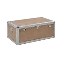 générique boîte de rangement bois de sapin massif 91x52x40 cm marronmeubles,armoires & meubles de rangement,coffres de rangement
