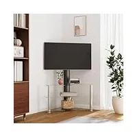 dcraf nice meuble tv d'angle 3 niveaux pour 32-70" noir et argent