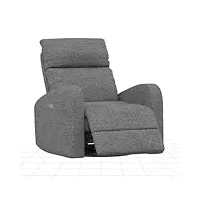 flexispot fauteuil de relaxation Électrique, fauteuil de salon dossier inclinable et repose-pied réglable, fauteuil tv, fauteuil releveur avec usb, tissu, gris foncé