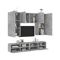 dcraf nice entertainment centres & meuble tv 5 pièces meuble tv mural en bois gris béton