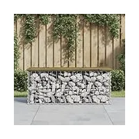 rantry banc gabion - banc de parc, meuble - panier en pierre - panier métallique - banc de jardin - banc de gabion - banc de jardin en gabion - 103 x 31,5 x 42 cm - en bois de pin imprégné