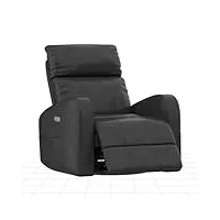 flexispot fauteuil de relaxation Électrique, fauteuil de salon dossier inclinable et repose-pied réglable, fauteuil tv, fauteuil releveur avec usb, cuir synthétique, noir