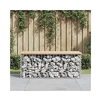 rantry banc gabion - banc de parc - panier en pierre - panier métallique - banc de jardin - banc de gabion - banc de jardin en gabion - 103 x 44 x 42 cm - en pin massif