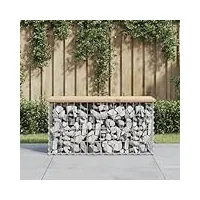 rantry banc gabion - banc de parc - panier en pierre - panier métallique - banc de jardin - banc de gabion - banc de jardin en gabion - 83 x 31,5 x 42 cm - en pin massif