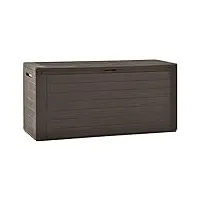 rantry coffre de jardin - boîte de rangement - boîte de rangement - boîte à coussins - coffre de jardin - coffre de jardin - meuble pour terrasse - marron - 116 x 44 x 55 cm - polypropylène