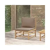 rantry canapé central de jardin avec coussin taupe - canapé de jardin modulaire - canapé simple - meubles de jardin - fauteuil de jardin