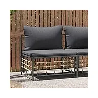 rantry canapé central de jardin avec coussins gris foncé - canapé de jardin modulaire - canapé simple - meubles de jardin - fauteuil de jardin - salon de jardin