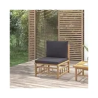 rantry canapé central de jardin avec coussin gris foncé - canapé de jardin modulaire - canapé simple - meubles de jardin - fauteuil de jardin