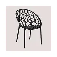sklum chaise de jardin empilable ores noir de carbone