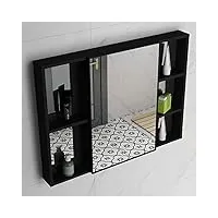 armoire à pharmacie armoires à miroir de salle de bain Étagères de rangement murales en aluminium Étagère de rangement rectangulaire pour miroir de courtoisie pour salle de bain, organisateur de ran