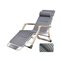 asdchzen texteline zero gravity fauteuil inclinable pliable pour extérieur, terrasse, camping, plage, terrasse (gris)