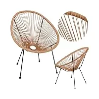 springos chaise de jardin acapulco en rotin synthétique 73 x 40,5 x 87 cm