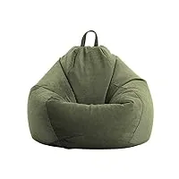 ugefkmq fauteuil pouf poire pouf d'intérieur en tissu velours côtelé doux, coussin de sol lavable, repose-siège, tabouret, fauteuil de relaxation (sans remplissage),vert,70 cm * 80 cm