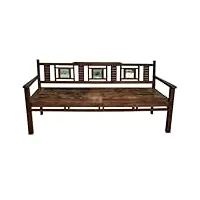 pegane banc d'assise, banquette en bois coloris marron - longueur 183 x profondeur 58 x hauteur 95 cm