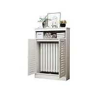 radiateur blanc habinet étagère de grill à perspectives, salon armoire décorative de chauffage armoire de salle de bain, armoire d'organisateur de couverture de chauffage en bois en bois armoire