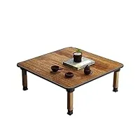 xqmart table basse carrée pliante carrée japonaise, bureau de sol de style japonais, plateau pliable, petite table à manger, table de méditation tatami m ()