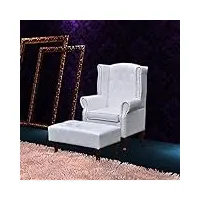 ciadaz fauteuil avec pouf blanc,fauteuil de massage,fauteuil de relaxation,fauteuil inclinable de massage