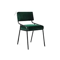 aqqwwer chaises chaise de salle à manger simple et moderne avec dossier de ménage, chaise en fer de loisirs (color : green)