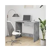 vopese bureau avec 1 tiroir - bureau d'ordinateur - meuble de travail - bureau d'étudiant - bureau pour enfant - bureau pour enfant - gris béton - 100 x 50 x 76 cm