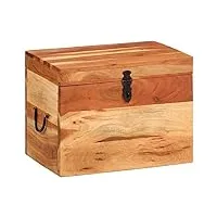 générique larryhot boîte de rangement 39x28x31 cm bois massif d'acacia armoires & meubles de rangement,coffres de rangement,brun