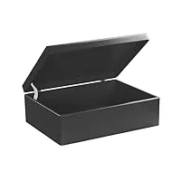 laublust boîte en bois avec couvercle - boîte de rangement | noir, env. 40 x 30 x 14 cm, l | coffre à jouets - emballage cadeau | caisse universelle en bois - boîte décorative pour l'artisanat, fsc®