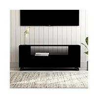 rantry meuble tv noir 120 x 35 x 48 cm en bois multicouche, meuble tv, meuble bas pour tv, table de salon, support tv pour salon, décoration de meubles