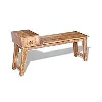 nice benches banc de rangement et d'entrée avec tiroir en bois de manguier massif 120 x 36 x 60 cm