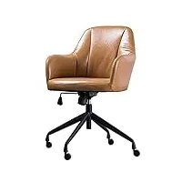 abbnia chaise de bureau en cuir pour ordinateur de bureau, chaises de jeu avec pieds en nylon et roues pivotantes à 360° pour direction, dessin, jeu ou bureau
