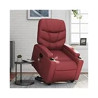tidyard fauteuil inclinable de massage électrique rouge bordeaux fauteuil relaxant inclinable fauteuil tv pour salon, chambre, maison et bureau style e