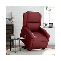 tidyard fauteuil inclinable de massage électrique rouge bordeaux fauteuil relaxant inclinable fauteuil tv pour salon, chambre, maison et bureau style b