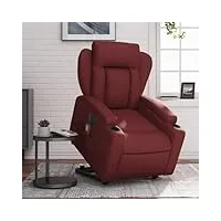 tidyard fauteuil inclinable de massage électrique rouge bordeaux fauteuil relaxant inclinable fauteuil tv pour salon, chambre, maison et bureau style d