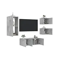nice entertainment centres & meuble tv 5 pièces meuble tv mural avec led béton gris