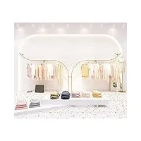 zcflwr porte-manteau mural doré, porte-vêtements mural en tube rond en métal pour magasin de vêtements, présentoir de magasin de vêtements de boutique créative