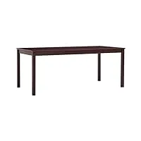 generico larryhot table à manger marron foncé 180 x 90 x 73 cm en bois de pin, tables, tables de cuisine et salle à manger
