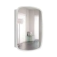 kohara armoire murale de salle de bain 19,6" x 27,5" armoire de salle de bain avec miroir multifonction pour cuisine, organisateur de rangement médical avec miroir, toilettes, salle de