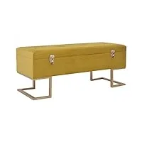 générique banc avec compartiment de rangement 105 cm moutarde velours,meubles,bancs,bancs coffres,15.7 kg,jaune,247571