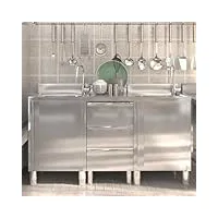 larryhot armoires de cuisine commerciale 3 pcs acier inoxydable restauration,