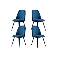 yaxansih ensemble de 4 chaises de cuisine modernes, pieds noirs en flanelle, pour la maison, la salle à manger, l'appartement, le salon, la chambre à coucher, les chaises longues, chaise de cuisine