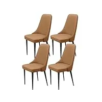 lszozposter chaises de salle à manger de cuisine de 4 chaises d'appoint de salon avec siège de coussin en cuir de polyuréthane souple et pieds en métal chaises de salle à manger rembourrées modernes