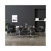 générique larryhot chaises pivotantes à manger lot de 6 gris tissu fauteuils et chaises,chaises de cuisine,gris