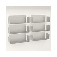 ybkewasp forme, étagères à livres en métal de 15,7 à 31,5 pouces, étagère de rangement murale à usage unique/multiple, installation perforée