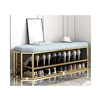 tuoyibo banc à chaussures, banc de rangement pour chaussures industriel moderne, avec cadre en métal, banc pour chambre à coucher, voie d'entrée, pour couloir, salon, chambre à coucher