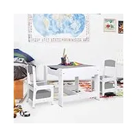 générique larryhot table pour enfants avec 2 chaises blanc mdf mobilier pour bébés & tout-petits,meubles pour bébés & tout-petits,blanc