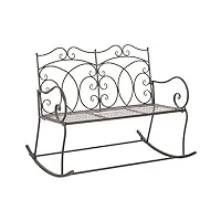 zeyuan banc de jardin 104 cm fer marron antique,banc pliable,deck table,plastique blanc