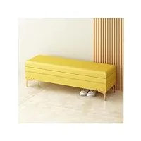 banc d'extrémité de lit ottoman, banc de rangement rembourré avec garniture cloutée | ottoman avec rangement pour le salon (jaune 80 x 40 x 40 cm)