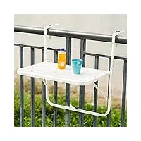 table de balcon suspendue d'extérieur, table pliante murale réglable en hauteur en acier recouvert de plastique, résistante aux intempéries, peut être placée à l'extérieur pendant une longue