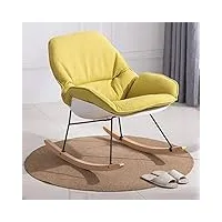 zywww fauteuil à bascule fauteuil à bascule avec accoudoirs et dossier coussin amovible fauteuil inclinable relaxant pour salon, patio et terrasse (jaune)